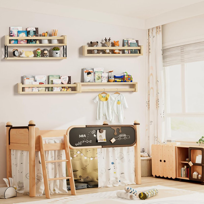 Nursery book shelves wall deals